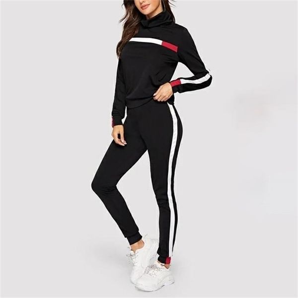 

2pcs set women sports long sleeve pants outfit women casual workout fitness athletic workout clothes fall tracksuit d30 210331, Gray