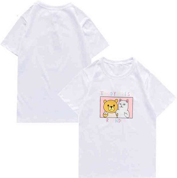 

fashion brand classic american ripndip mens t shirts designer animal cat t-shirts couple minority women tshirt oversize tees summer short s, White;black
