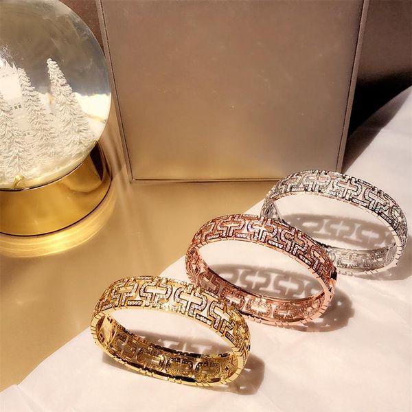 

circular bracelet brand classic fashion party jewelry for women rose gold ball banquet luxurious men's bracelets sell well fr289r, Black