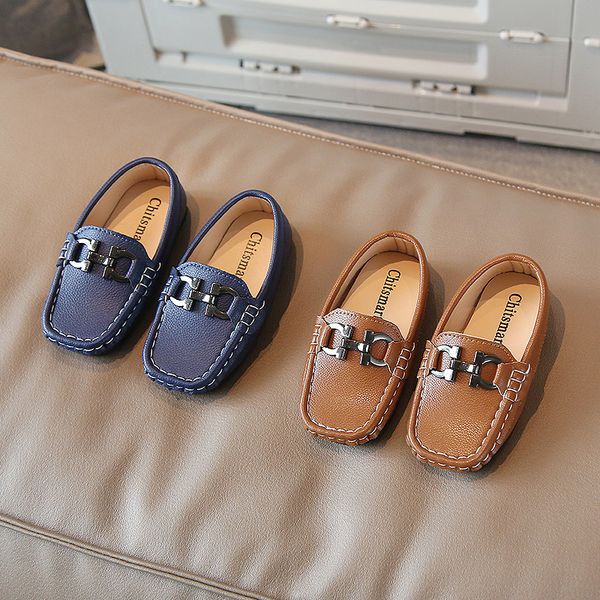

Kids Loafers for Boys Girls Shoes Moccasins Soft Children Flats Casual Boat Children's Wedding Leather Shoes Autumn, Blue