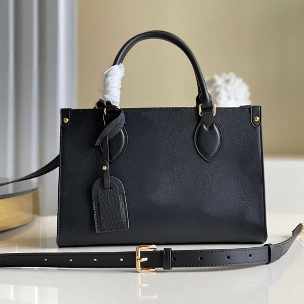 Tote di grande capacità Borse di lusso Neverfull Borsa in vera pelle Borsa casual Borsa per stilisti Borsa da donna Onthego Lettera aperta Trapuntata GM Taglia Nero