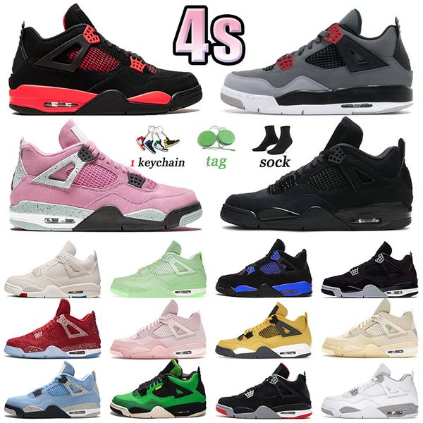 

jumpman 4 basketballs shoes men trainers oreo red thunder fire red military black infrared university pink sports women 4s sneakers, White;red