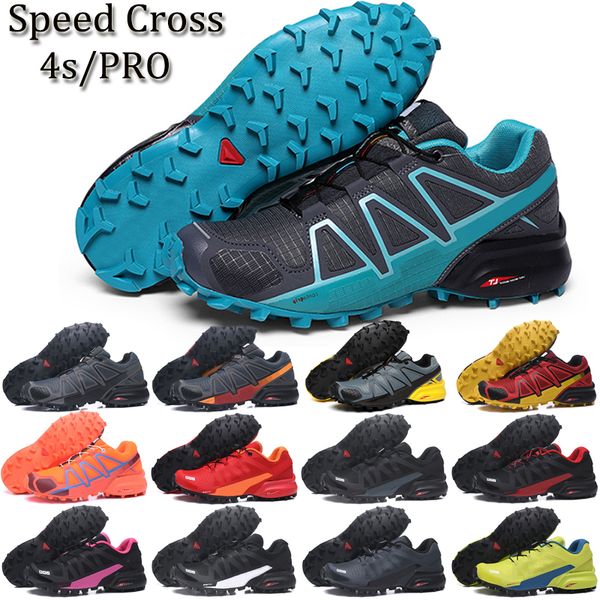 2022 Pro Triple Black Speed ​​Cross 4 CS Sapatos de corrida ao ar livre Speedcross 4 Runner IV Treinadores homens Esportes de esportes Chaussures Zapatos Jogging