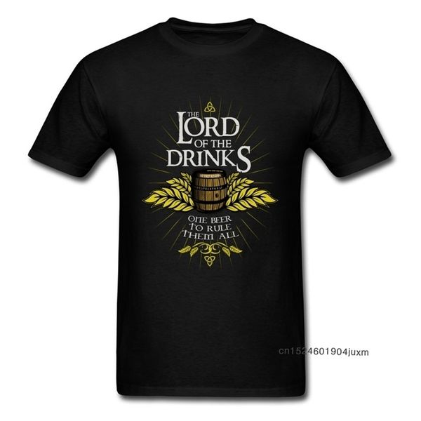 

lord of drinks t-shirt men rule them all beer t shirt oktoberfest & tees o neck black 100% cotton clothes vintage shirt 220520, White;black
