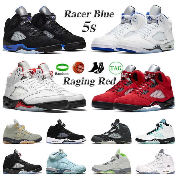 

racer blue basketball shoes men 5s stealth oreo fire raging red jade horizon blue bird sail metallic green bean white cement anthracite, Black