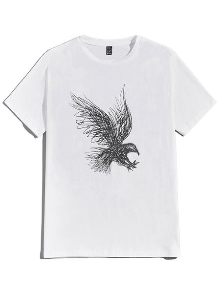 

men eagle print tee o8zq#, White;black