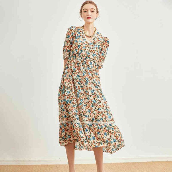 

same style in the lace silk dress women's bubble sleeve mulberry skirt, Black;gray