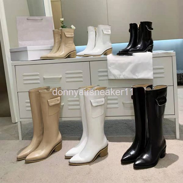 

boots high set pointed western cowboy boots women's autumn and winter high tube zipper pocket knight, Black