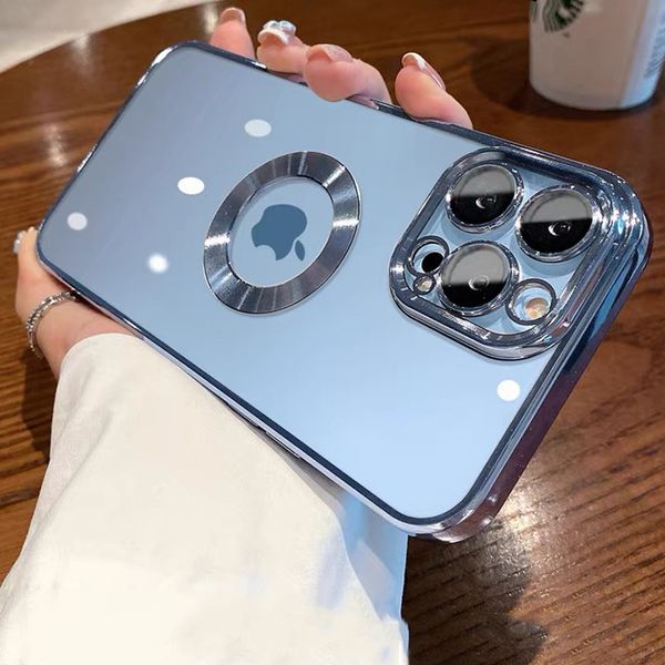 

luxury designer hole soft silicone transparent cases for iphone 14 13 12 11 pro max xr xs x 7 8 plus lens protection plating clear cover sam