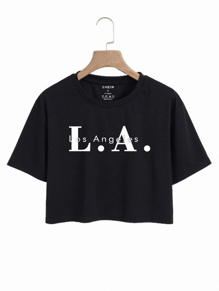 

letter graphic crop tee f6m7#, White