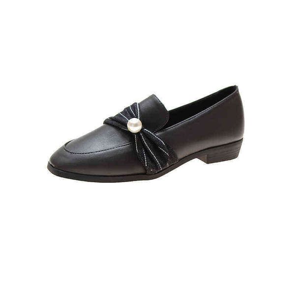 

dress shoes high heels sandals women s loafers 2022 summer new british style small leather shoes net red bean pearl 220629, Black