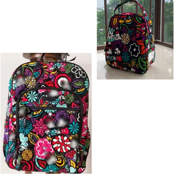 

nwt cartoon mouse flower cotton backpack school bag match with lunch bag 3 color