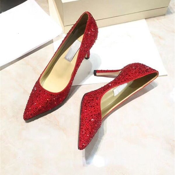 

sandals early spring fashion women's shoes with low pointed head, shallow mouth, high heels and thin czech diamond shiny single 0rob, Black