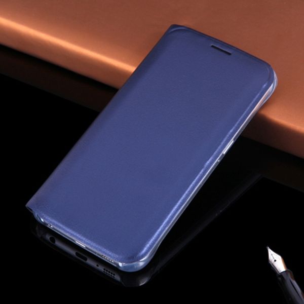 Casos de couro de flip de luxo PU Slim carteira traseira capa celular Casess com suporte para cartão para Samsung Galaxy S6 G920 / Edge G925