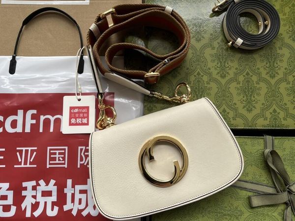

realfine bags 5a 698643 22cm blondie mini white leather handbag shoulder purses for women with dust bag
