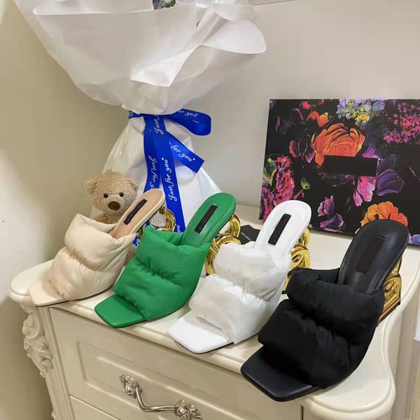 

new style fashion shoes slippers women thick with horse title buckle slippers designer, Black