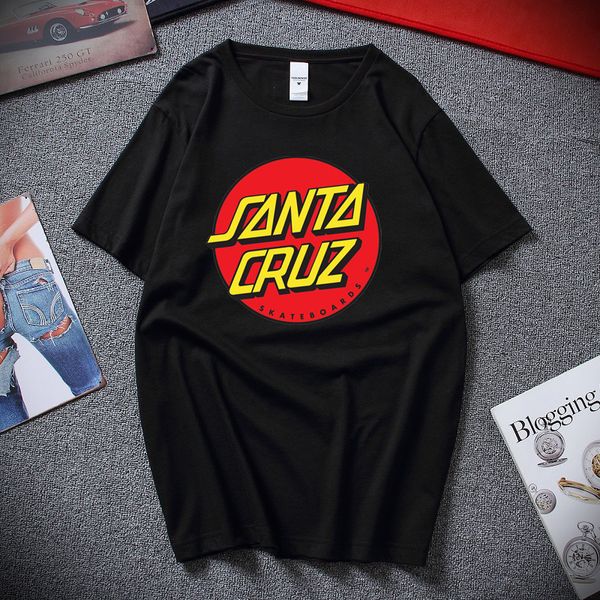 T-shirt Santa Cruz Red Print Spring and Summer Dance Streetwear T-shirt oversize da donna Four Seasons Fashion da uomodddq