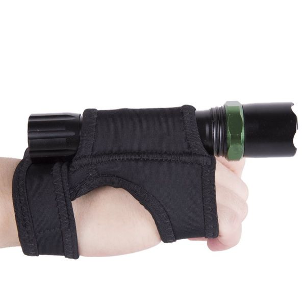 Pool Underwater Scuba Diving Dive LED Torcia Torcia Supporto Soft Black Neoprene Hand Arm Mount Cinturino da polso Guanto Hand Free