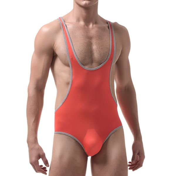 

men undershirts bodysuit body sharper underwear jumpsuit ultra-thin ice silk one-piece fitness wrestling singlet sportswear bodywear, Black;brown