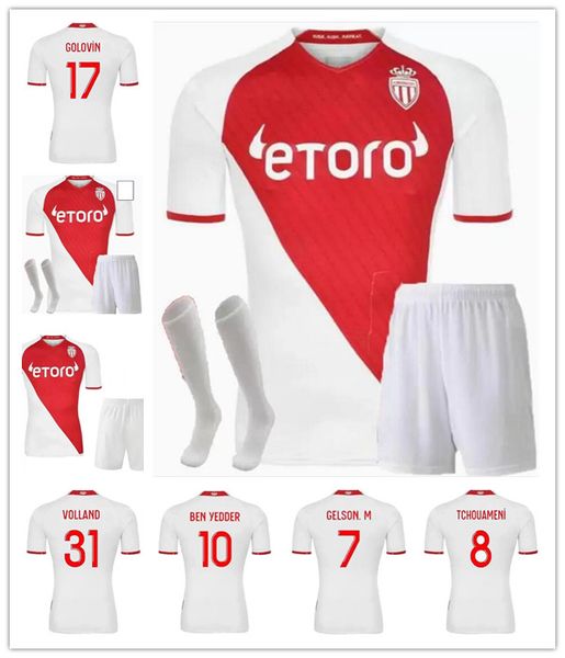 

new 2022 2023 as monaco soccer jerseys home ben yedder volland boadu jean lucas maillots diop 22 23 henrique b.badiashile fabreags golovin m, Black;yellow