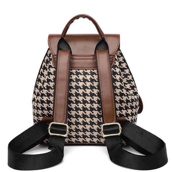 

handbags backpack women 2022 new lattice summer sense large capacity schoolbag travel women's bag