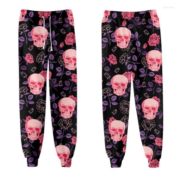 Männer Hosen Fracht Frauen Schwarz Floral Und Schädel Drucken Jogger 2022 Männer Casual Harajuku Streetwear Sweatpant PantsMen's Naom22