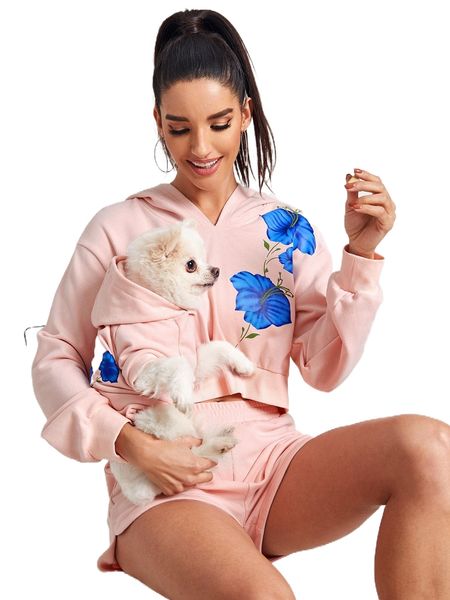 

x juan carlos angleró floral print drop shoulder hoodie o8bp#, Black