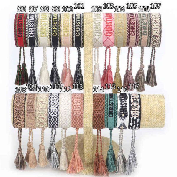 

brand fashion d bracelet adjustable woven friendship luxury bangles for women men designers vintage braided embroidery tassel bracelets jewe, Golden;silver