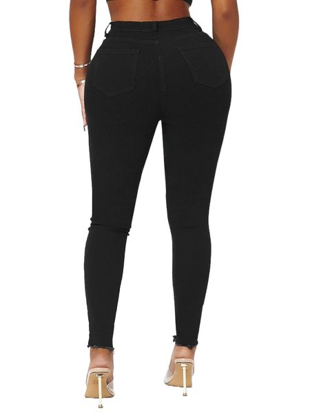 

sxy curvy high stretch cut out skinny jeans v5tr#, Blue