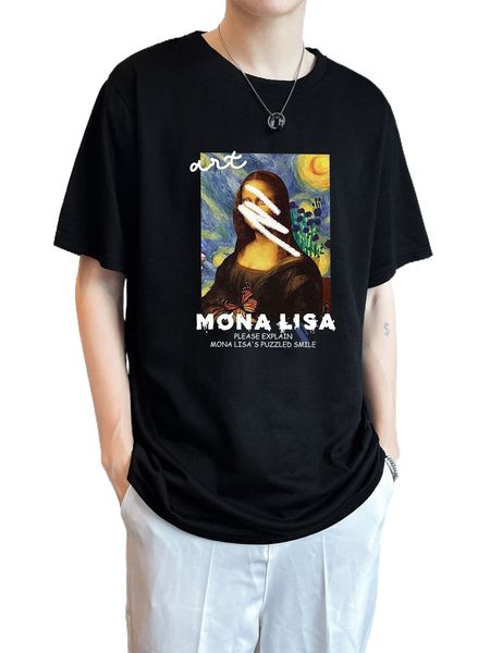 

men figure & slogan graphic tee j72d#, White;black