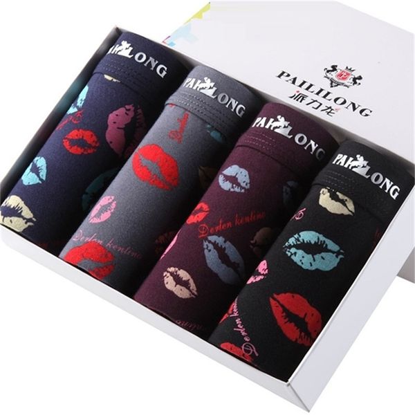 

4 pieces lot men boxer soft underwear boxers cuecas made of modal 14 colors size l to lj200922, Black;white