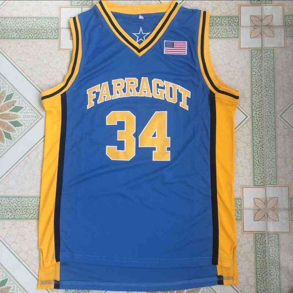 

xflsp 2022 college 100% stitched farragut academy #34 kevin garnett college basketball black embroidered jersey s-3xl