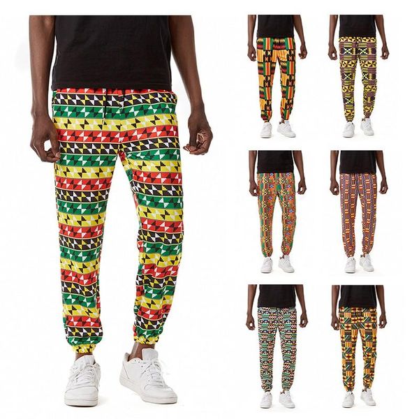 Мужские брюки уличная одежда мужчины повседневные брюки африканская полная гарем мода Хипхоп одежда мужская нижняя часть графические цветочные печати