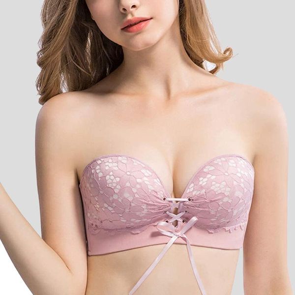 Bustini Corsetti Donne sexy Reggiseno invisibile senza spalline Reggiseno push-up di alta qualità Reggiseni elastici 1/2 tazza Senza cuciture Moda Ragazze Top Biancheria intimaBus