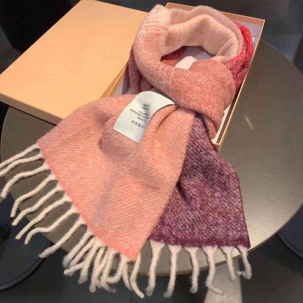 

ac imitation cashmere wool scarf women's autumn and winter new double-sided two-color shawl warm thickened xwl, Blue;gray