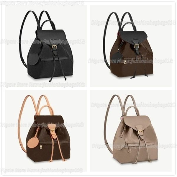 

womens montsouris pm backpack designer elegant bucket bags ladies monograms canvas leather back pack luxury drawstring schoolbag bags girls