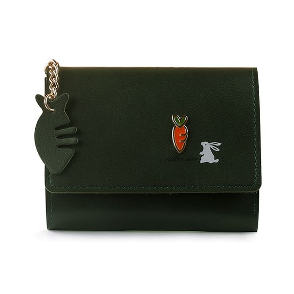 

new designer wallets cute animal girls small three fold short clutch bag simple student small purse wallet, Red;black