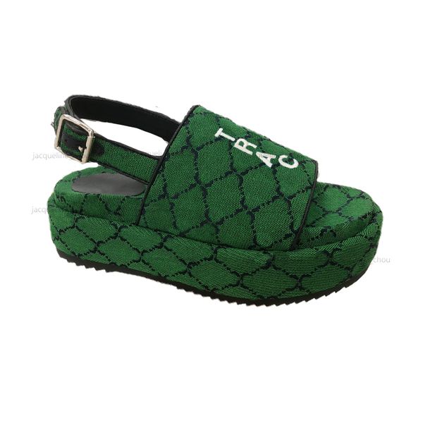

luxurious sandal summer embroider canvas platform heel gladiator beach slide designer woman sling back ankle strap thick bottom womens sanda, Black