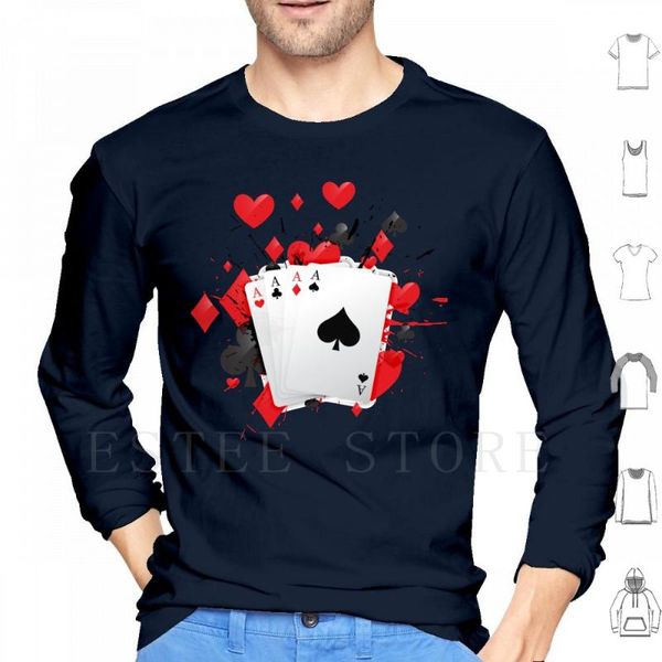 Herren-Kapuzenpullover, Sweatshirts, Poker-Geburtstagsgeschenkideen für den Freund, Kartenspiel-Illustration, lange Ärmel, Spielefalte