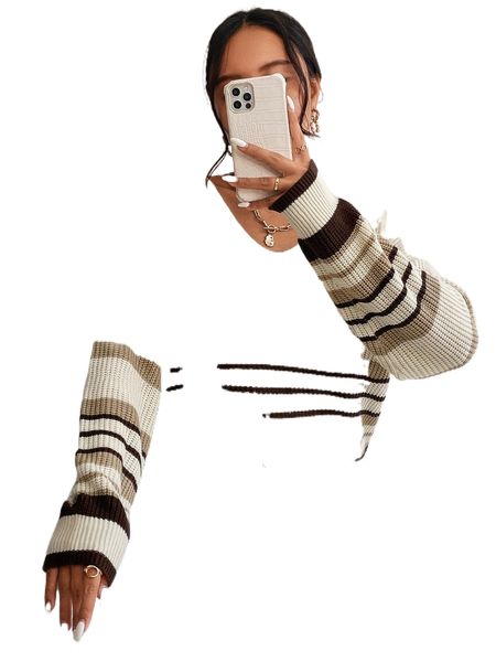 

stripe pattern drop shoulder sweater k1oi#, White;black