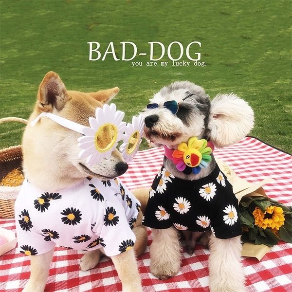 Impressão de vestuário de cachorro de cães de impressão para cães de cachorro colete para cachorros para cães médios pequenos pequenas margaridas