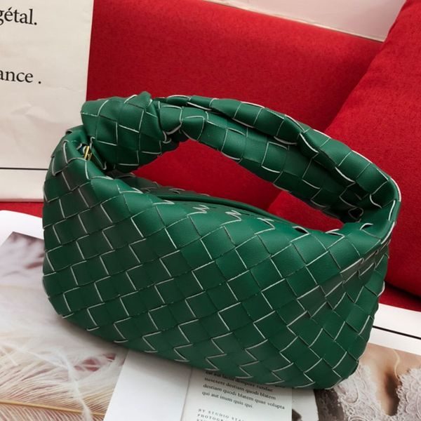 

woven leather shoulder bag handbag tote bags women clutch wallets soft genuine leather crochet interior zip pocket knot handle