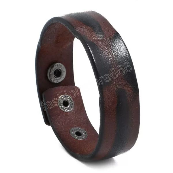 

mens leather retro simple charm bracelets handmade adjustable bangle jewelry male party club fashion accessories, Golden;silver