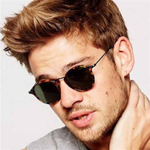 

vintage round sunglasses women men metal frame retro man's sun glasses for female tortoise eyewear with case276e, White;black