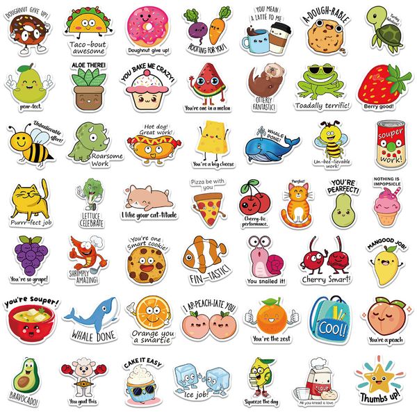 

50pcs cute cartoon kids educate stickers decal for bike guitar lapwaterproof wall sticker