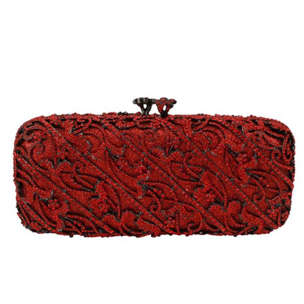 Borse da sera Rosso Blu Donna Pochette con strass con diamanti Borsa a tracolla Borse Messenger da donna SliverEvening