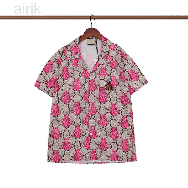 Herrenmode-Stickerei-Ananas-Druckhemden Freizeithosen Button-Down-Kurzarm-Hawaiihemdanzüge Sommer-Strandshorts Kurze Hosen der Luxusmarke