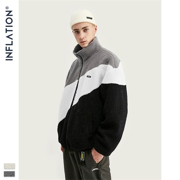 

inflation vintage polar fleece men jacket oversize polar fleece men jacket winter warm coat polar fleece men jacket 9726w 201218, Black;brown