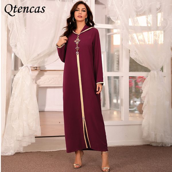 

moroccan kaftan abaya dubai caftan muslim dress diamond abayas for women party turkish dresses islam clothing de moda musulmana, Red