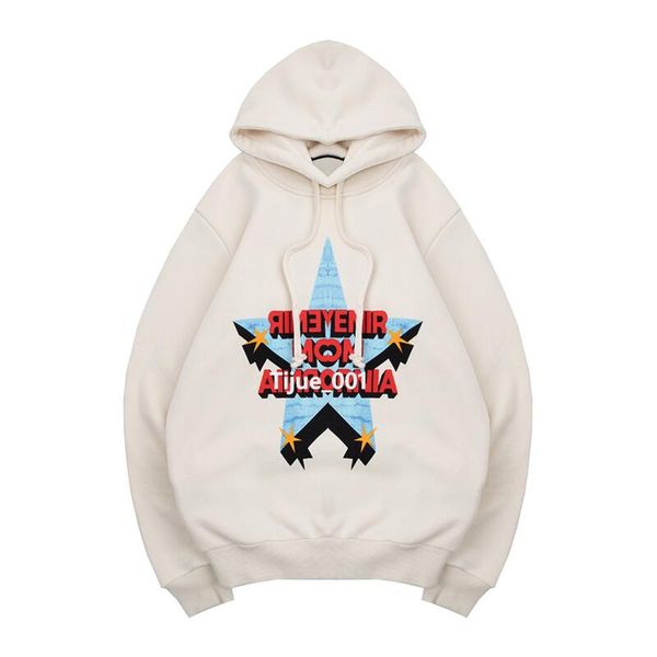 

22ss italy new star letter printed sweatshirt early autumn winter limited classic man women hooded pullover fashion high end simple solid ho, Black